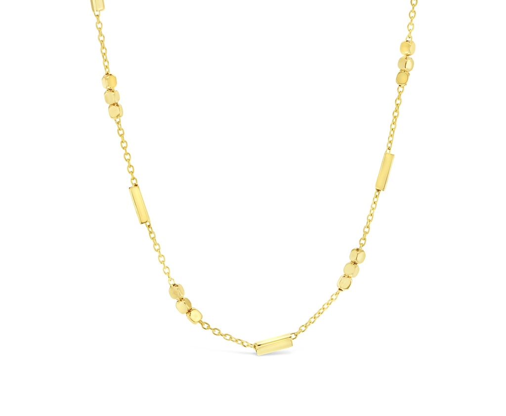 9Y FANCY BAR & BEAD NECKLACE