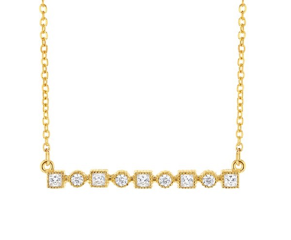 CZ SQUARE/CIRCLE ON CHAIN