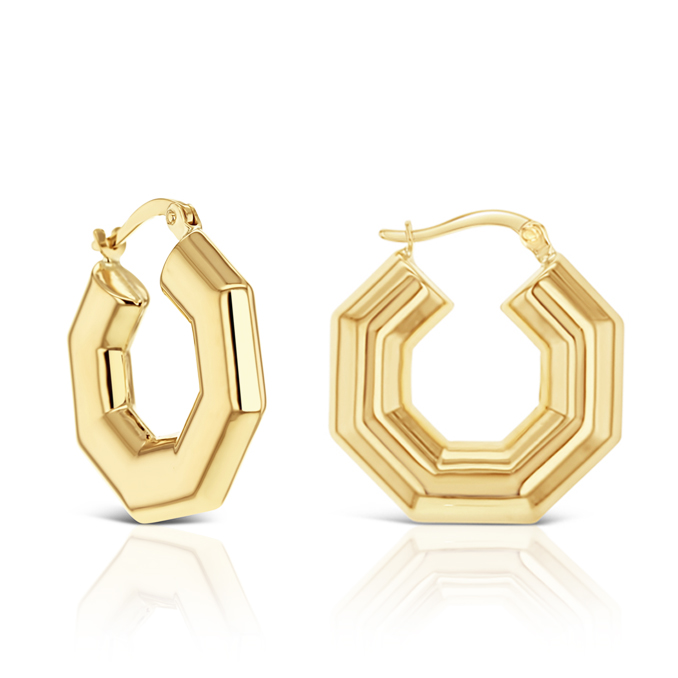 9Y PUFFY OCTAGONAL HOOP 22MM