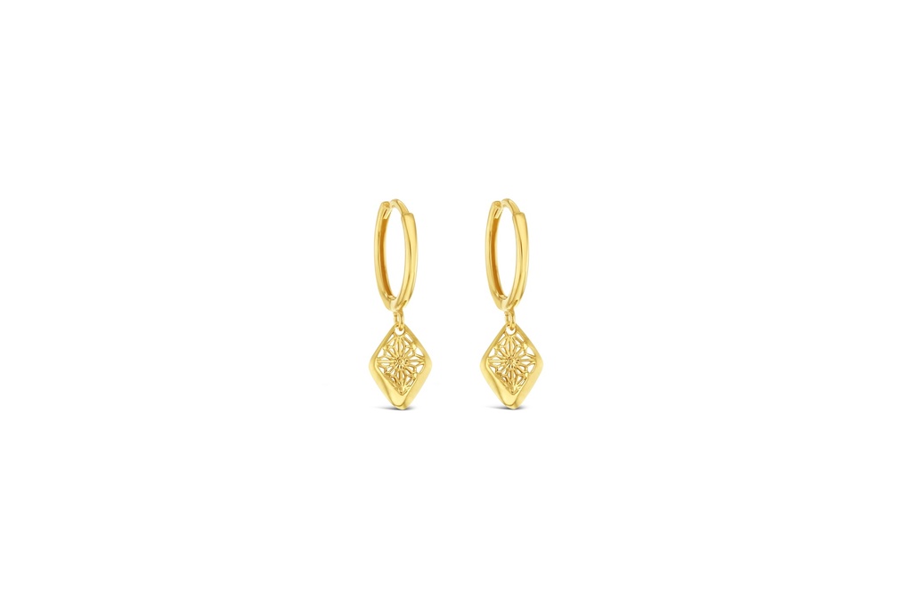 9Y FILIGREE STAR TRIANGLE HUGGIE