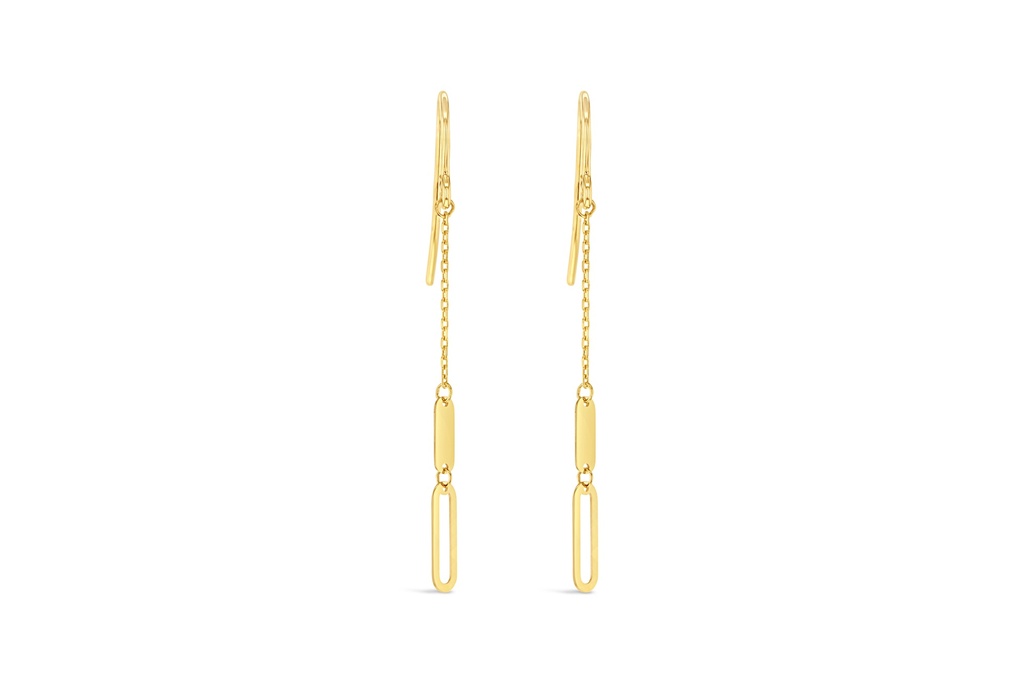 9Y OPEN LINK DISC DROP EARRING