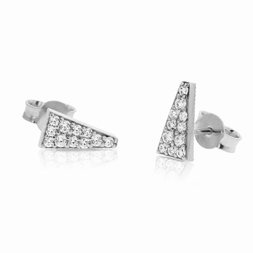 [EAR767]  9W CZ TRIANGLE STUD