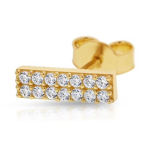 [EAR509] 9Y CZ RECTANGLE BAR STUD