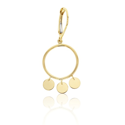 [EAR649]  9Y CIRCLE W/ ROUND DISCS