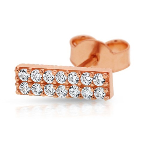 [EAR509-RG]  9R CZ RECTANGLE BAR STUD