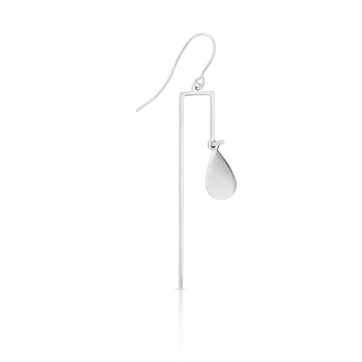[EAR571-W]  9W POLISHED BAR & PEAR DROP
