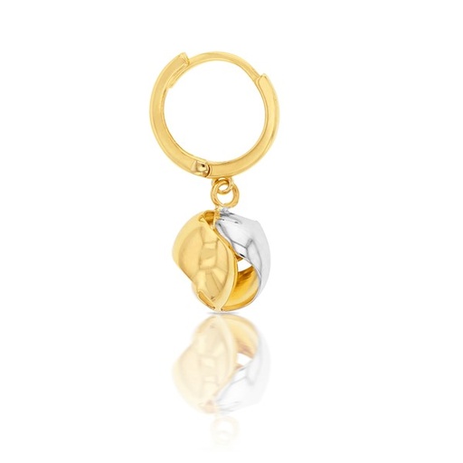 [EAR557]  9Y 10MM HUGGIE W KNOT DROP