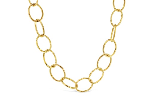[SF CL P2T2] 9CT SILVER FILLED CIRCLE LINK LARGE PLAIN & TWIST