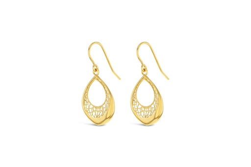 [EAR1000] 9Y FILIGREE OPEN TEARDROP DROP