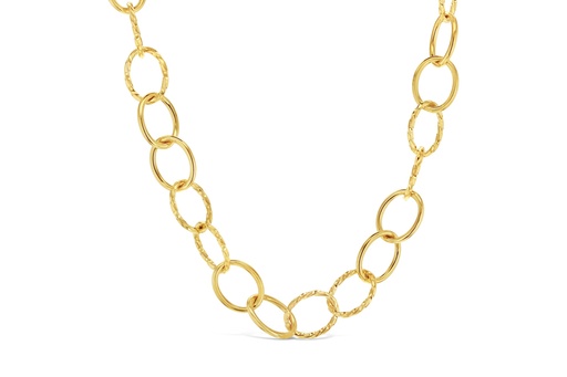 [SF CM P2T2] 9CT SILVER FILLED CIRCLE LINK MEDIUM PLAIN & TWIST