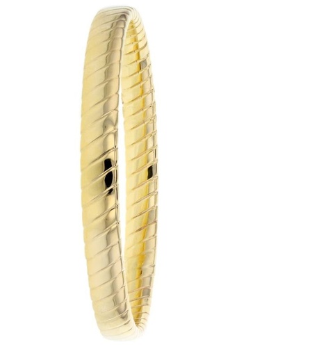 [GO7.5F PATT 5] 9CT SILVER FILLED 7.5MM BANGLE W/ PATTERN 5